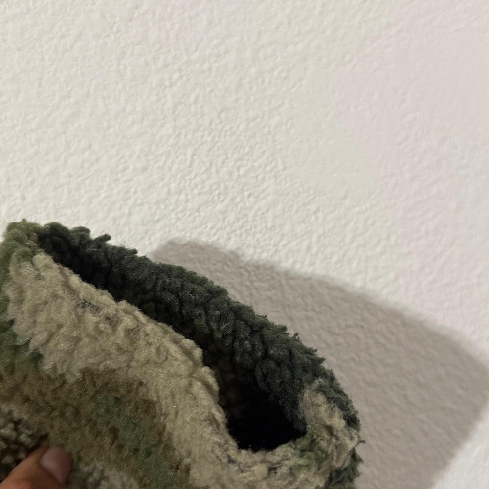 J. Crew Green Camo Sherpa Turtleneck Sweater - Picture 5 of 7